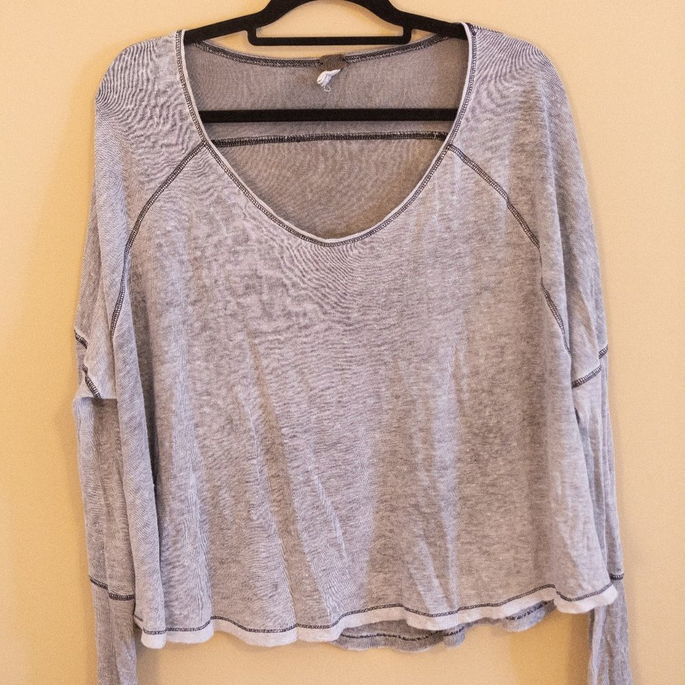 Free People Cropped Long Sleeve Shirt